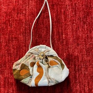 Viva of California Tapestry and Embossed Leather Boho Crossbody Bag